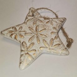 Christmas decorations - Set of 4 gold clay stars