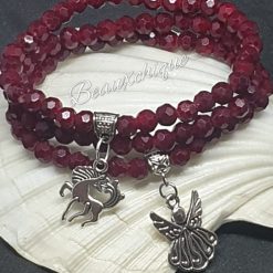 Trio of Elasticated Red Charm Bracelets