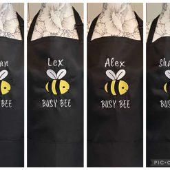 Personalised Embroidered Bee Design Apron 3 Personalised Embroidered Bee Design Apron 3