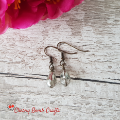 Faceted crystal pear drop earrings