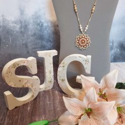 Gold Seed Bead and Swarovski Necklace