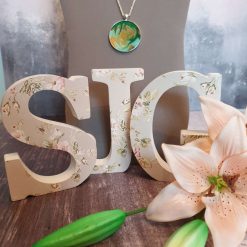 Green and Gold Resin Necklace