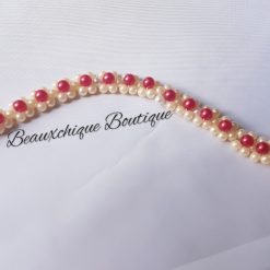 Red and White Flower Bracelet
