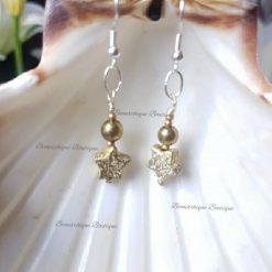 Dangle and Drop Gold Star Earrings