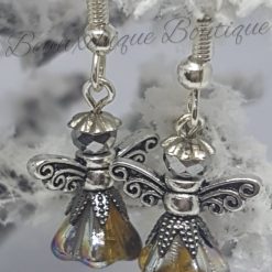 Silver and  Gold Guardian Angel Earrings