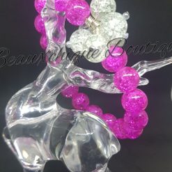 Pink and White Stretch Bracelet