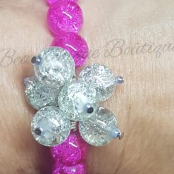 Pink and White Stretch Bracelet 1