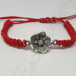 Silver Poppy Shamballa Bracelet