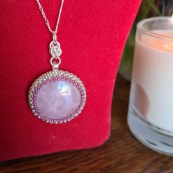 Rose Quartz Cabochon Necklace
