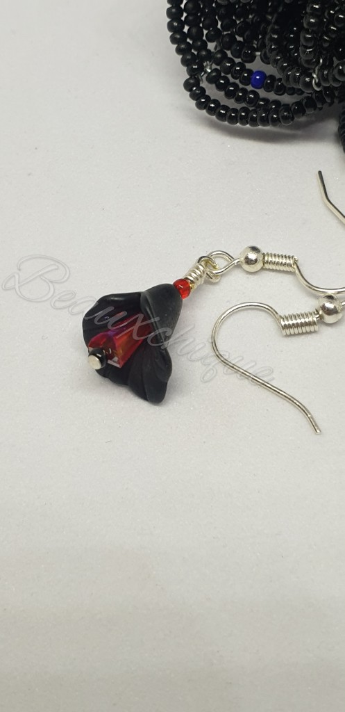 Black and Red Peace Lily Earrings Black and Red Peace Lily Earrings