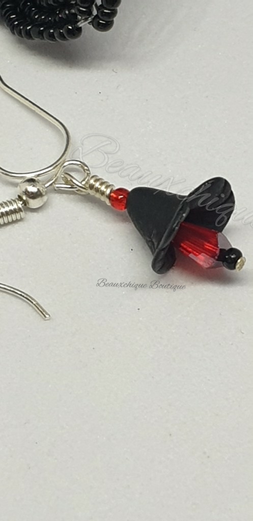 Black and Red Peace Lily Earrings Black and Red Peace Lily Earrings