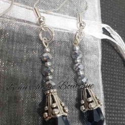 Blue Flower Bud Earrings with Sterling Silver Ear Wires 4 Blue Flower Bud Earrings with Sterling Silver Ear Wires 4
