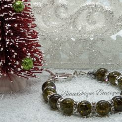 Olive and Silver Bracelet