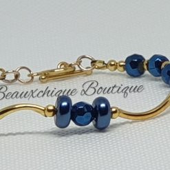 Blue and Gold Wavy Bracelet