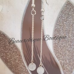 Cats Eye White Drop Earrings