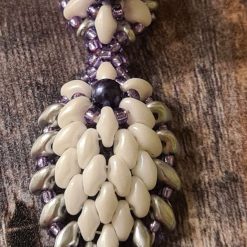Silver and White seed bead and Shell Pearl Necklace 3
