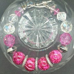 Pink and Clear Chunky Bracelet