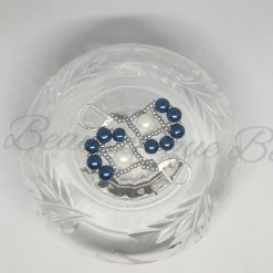 Blue And White  Beaded Earrings with Sterling Silver Ear Hooks