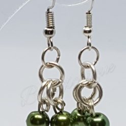 Drop Earrings - Green Pearls