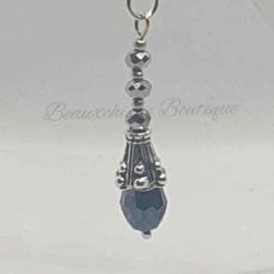 Blue Flower Bud Earrings with Sterling Silver Ear Wires 1 Blue Flower Bud Earrings with Sterling Silver Ear Wires 1