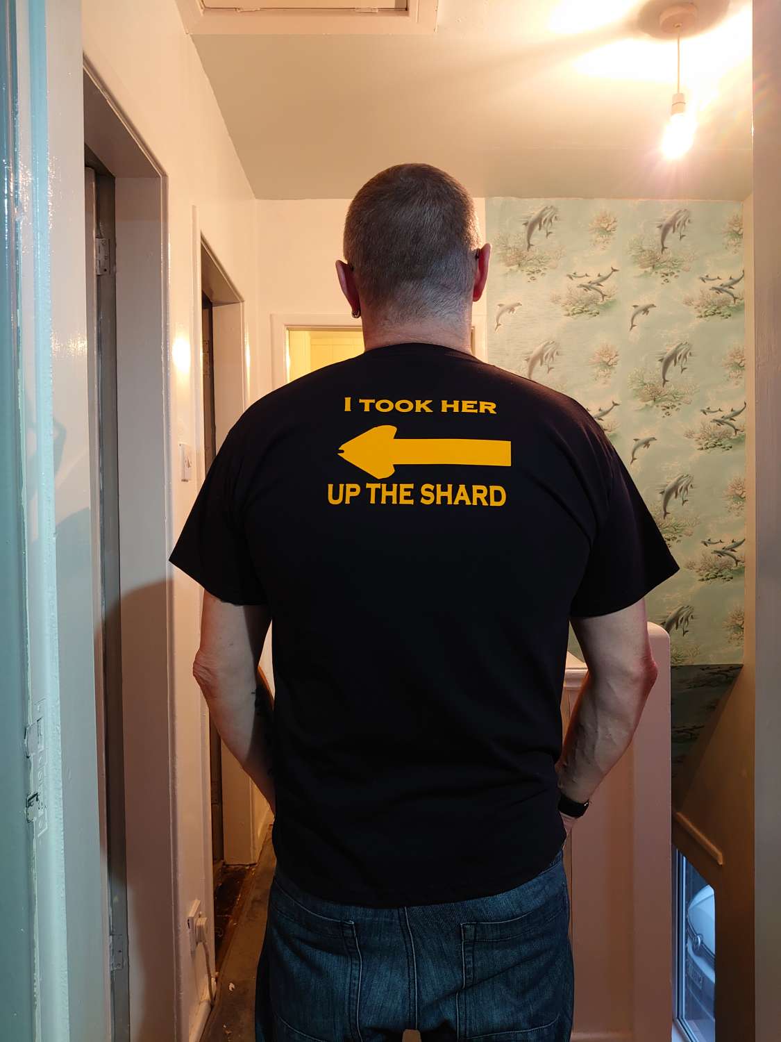Up The Shard, Ukulele Bailey, men's T-shirt Up The Shard, Ukulele Bailey, men's T-shirt