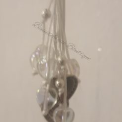 Key Ring - White Tassles and Hearts