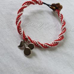 Red and White Cherry Charm Bracelet
