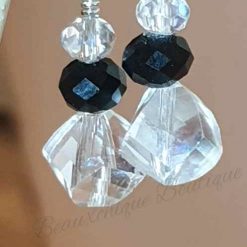 Crystal and Black  Drop Earrings