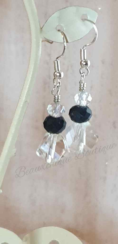Crystal and Black Drop Earrings Crystal and Black Drop Earrings