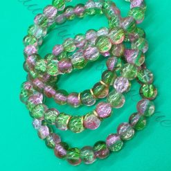 Pink and Green Elasticated Bracelets 2 Pink and Green Elasticated Bracelets 2