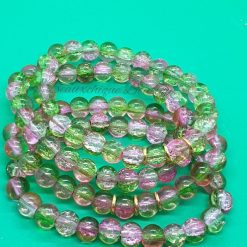 Pink and Green Elasticated Bracelets 1 Pink and Green Elasticated Bracelets 1