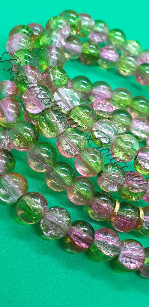 Pink and Green Elasticated Bracelets Pink and Green Elasticated Bracelets