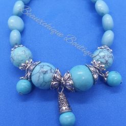 Blue Marbled Stretch Bracelet