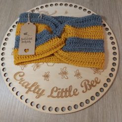 Adult/Teen Ear Warmers/Headband (mustard and grey)