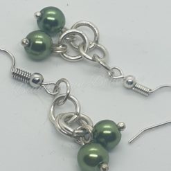 Green Pearl Drop Earrings 3