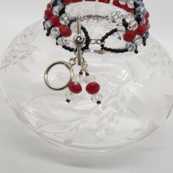 Black and Red Faceted Toggle Charm Bracelet 1