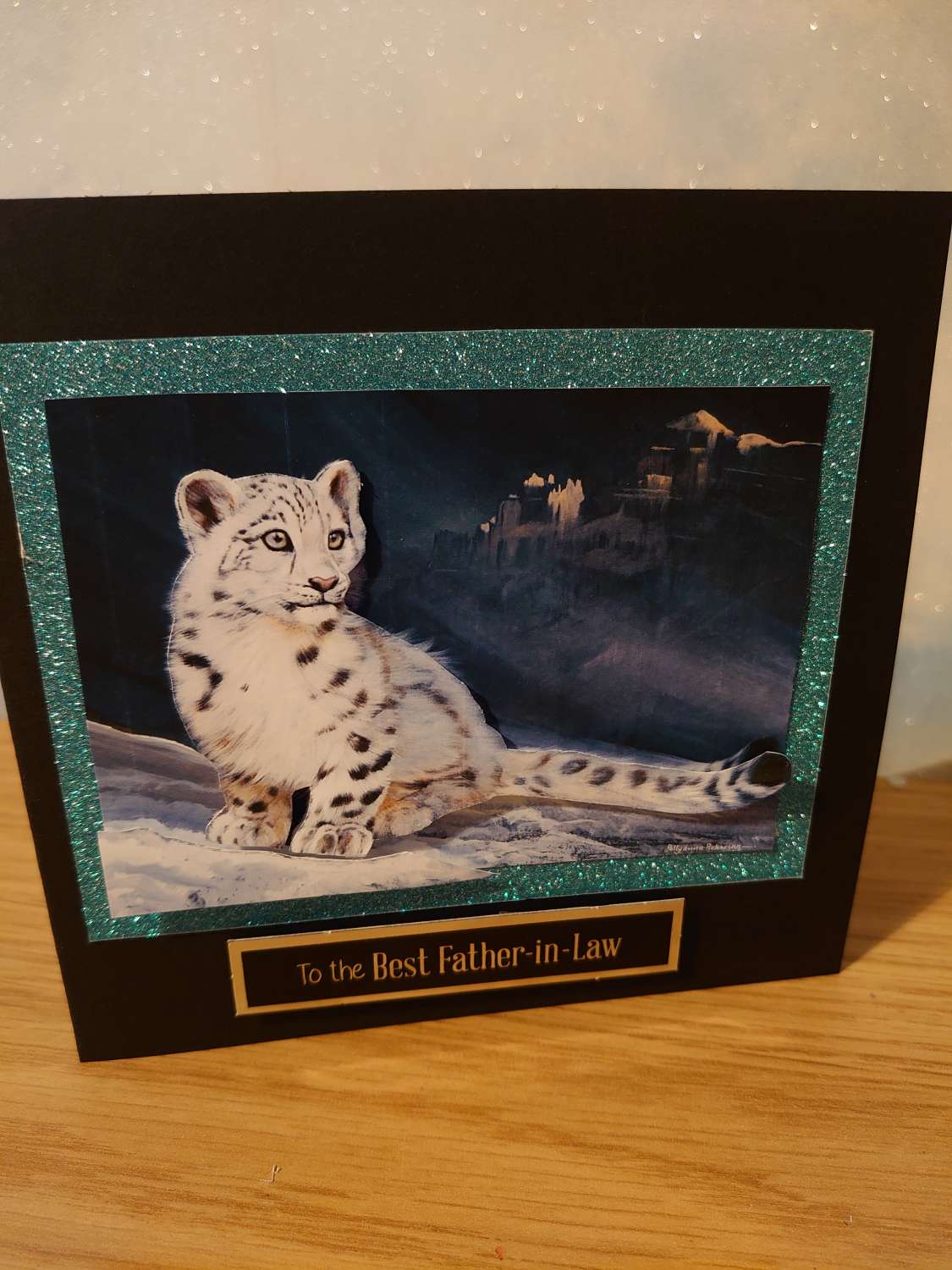 DSC_1874 Snow Leopard twister decoupage handmade card 3