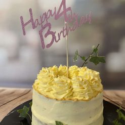 Happy 4th Birthday - Cake Topper - Non Shed / acid free 4 Happy 4th Birthday - Cake Topper - Non Shed / acid free 4