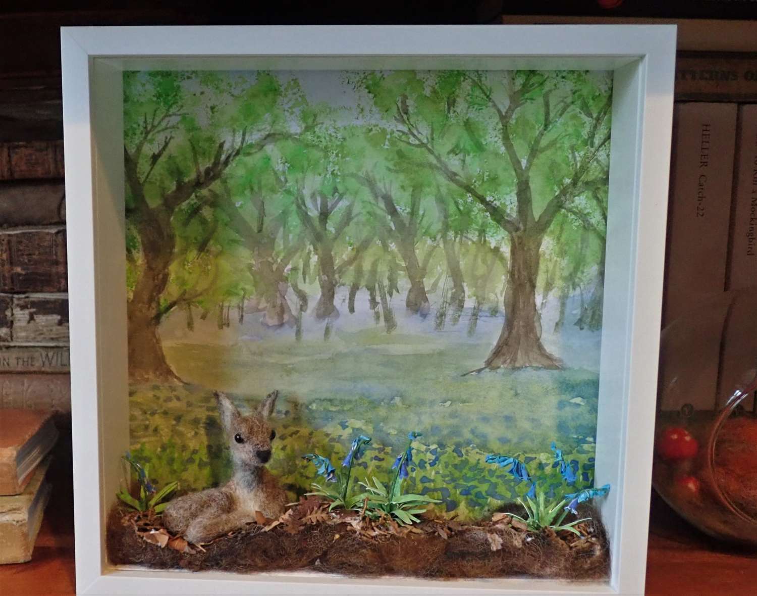 Needle Felt Hare, Diorama, Miniature Scene, Watercolour painting, Landscape, Needle Felted Animal, Wool Sculpture, Fibre Art, Sculpture, Gift, Woodland Creature, Wildlife Needle Felt Hare, Diorama, Miniature Scene, Watercolour painting, Landscape, Needle Felted Animal, Wool Sculpture, Fibre Art, Sculpture, Gift, Woodland Creature, Wildlife