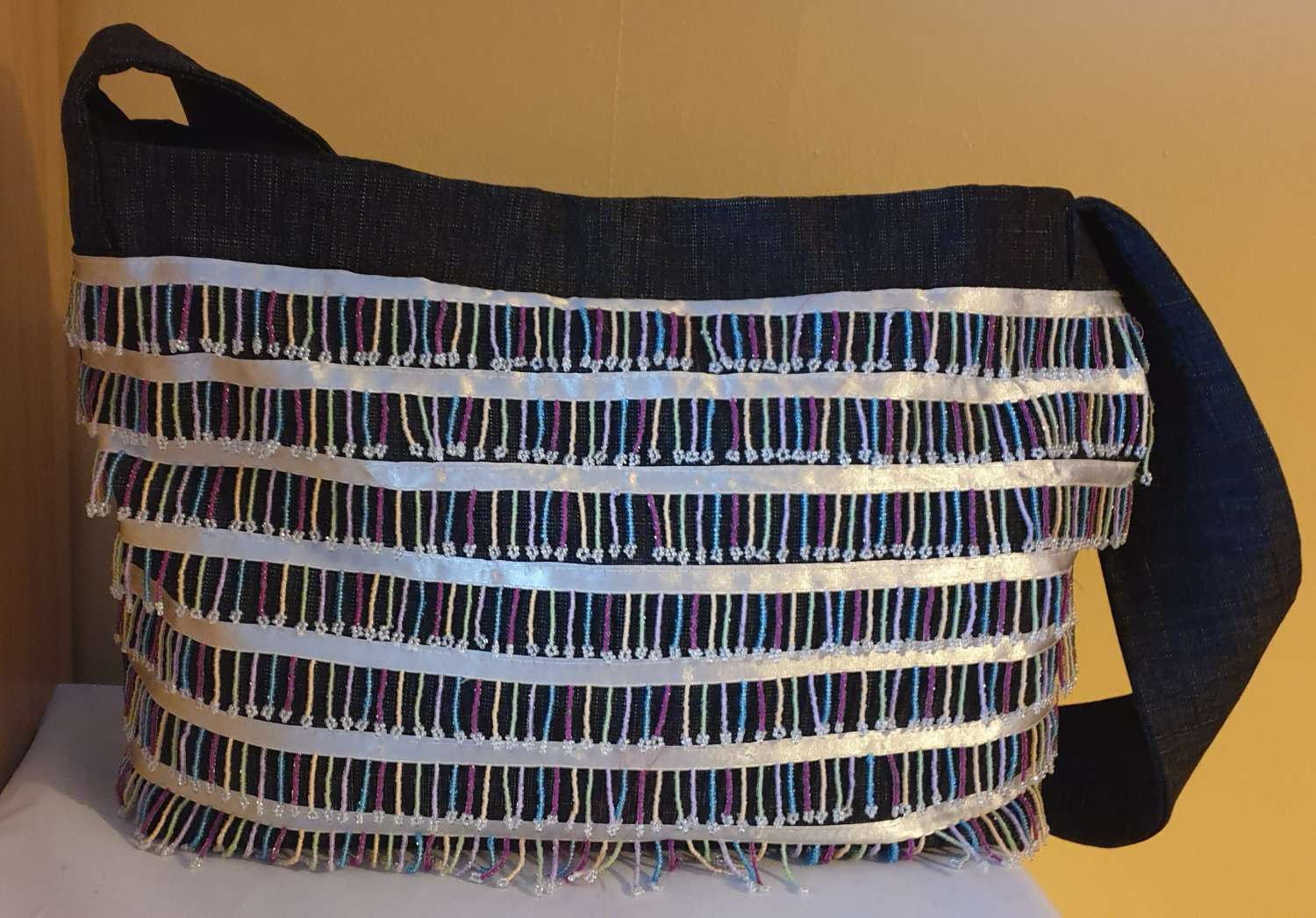 Upcycled Denim mirrored Med Tote Bag Upcycled Denim mirrored Med Tote Bag