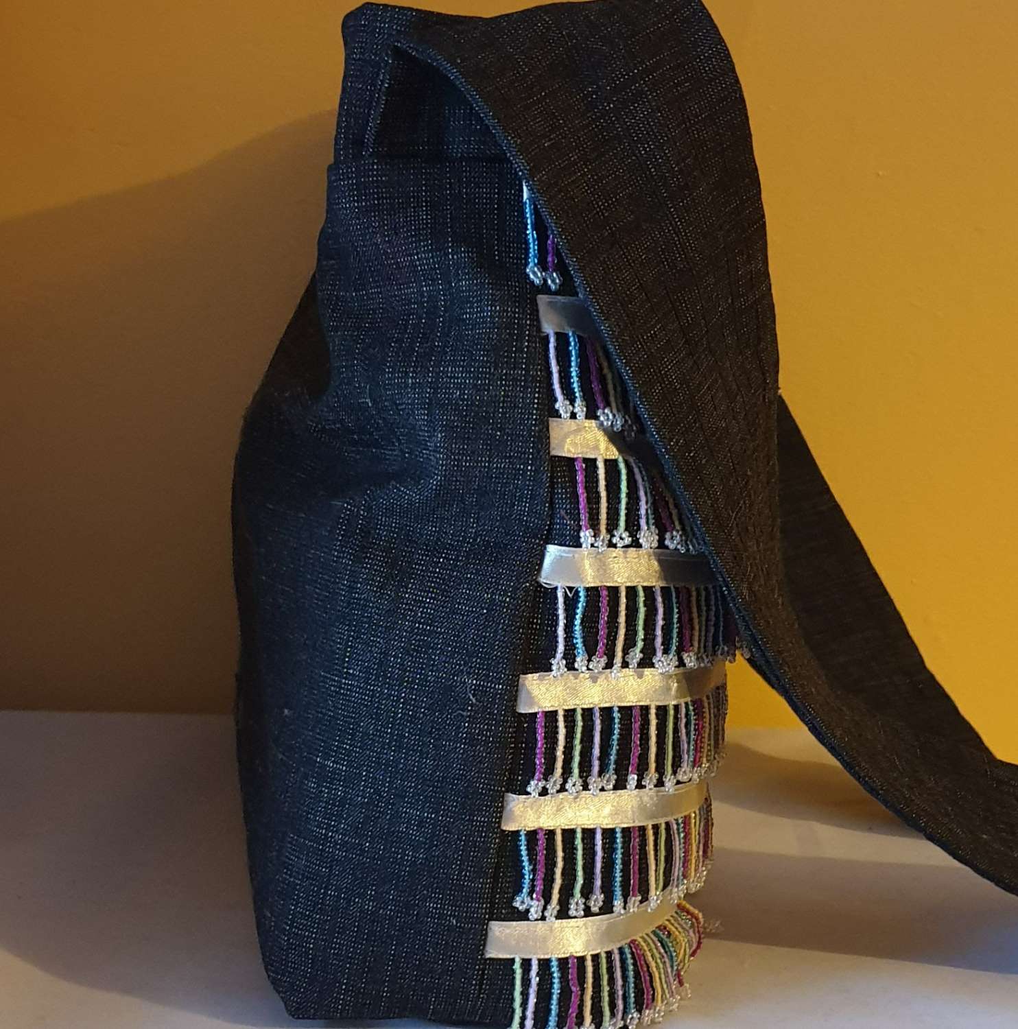 Upcycled Denim mirrored Med Tote Bag Upcycled Denim mirrored Med Tote Bag