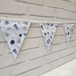 Galaxy Bunting, Space Bunting, Rocket Bunting, Nursery Bunting, Kids Bunting, Garland, Fabric Bunting, 100% Cotton Bunting, 10 double sided flags 2.5m