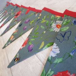 Dark Grey Floral Bunting 100% cotton, Wild Flower & Insects Bunting, Floral Garland, Garden Bunting, Bee Bunting, Fabric Bunting, 10 double sided flags 2.5m 7 Dark Grey Floral Bunting 100% cotton, Wild Flower & Insects Bunting, Floral Garland, Garden Bunting, Bee Bunting, Fabric Bunting, 10 double sided flags 2.5m 7