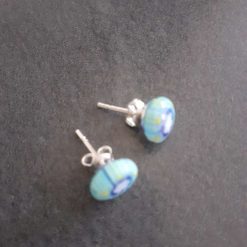 Blue Millefiori Sterling Silver Stud Earrings. 4 Blue Millefiori Sterling Silver Stud Earrings. 4