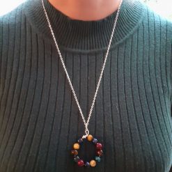 Long Multi coloured Gemstone Necklace
