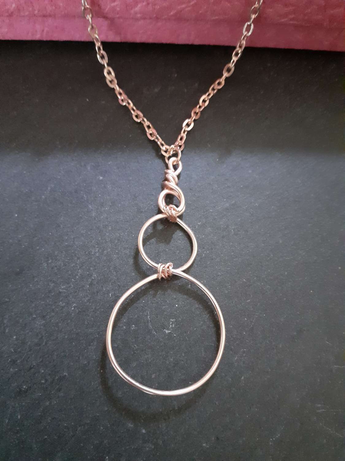 Rose Gold Decreasing Circle Necklace Rose Gold Decreasing Circle Necklace