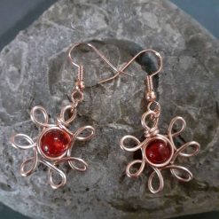 Rose Gold Flower Earrings