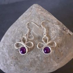 Purple Flower Earrings