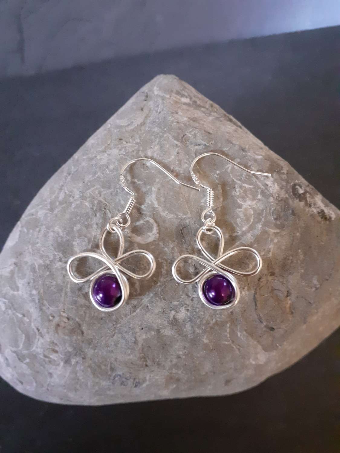 Purple Flower Earrings Purple Flower Earrings