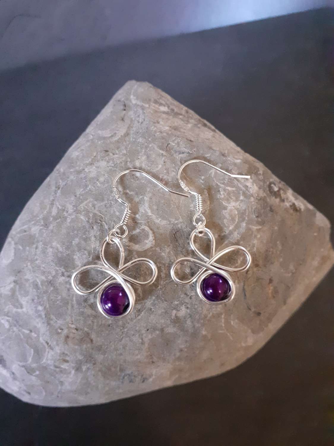Purple Flower Earrings Purple Flower Earrings